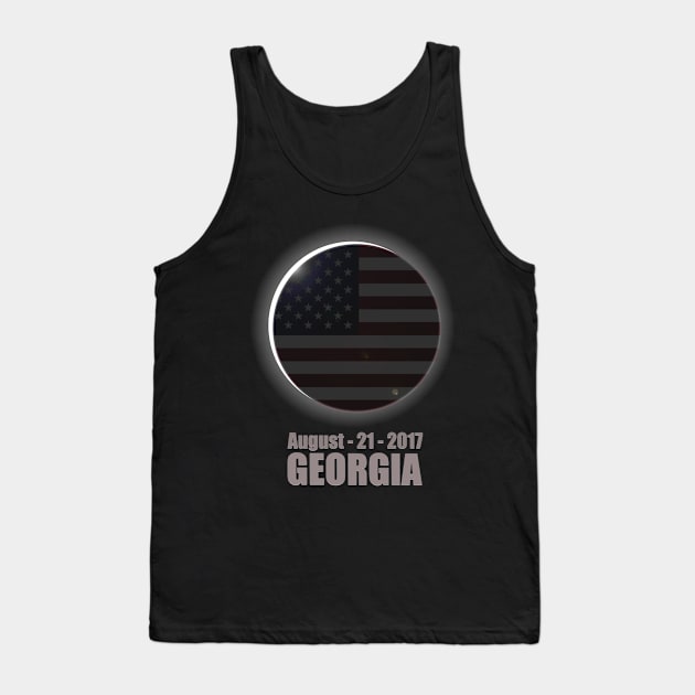 Total Solar Eclipse GEORGIA Shirt August 21, 2017 | USA Flag Tank Top by Flextees